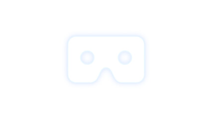 Fototapeta premium Vr cardboard icon white color glowing neon on black background