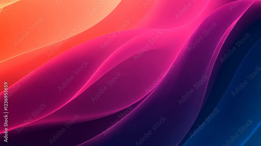 Poster abstract gradient wave background in vibrant pink and blue tones for futuristic design concepts