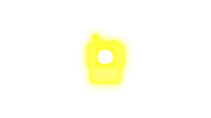 Walkie talkie icon yellow color glowing neon on black background