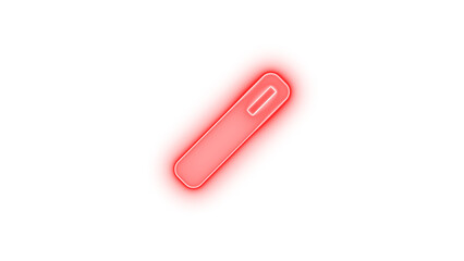 Wand magic icon red color glowing neon on black background