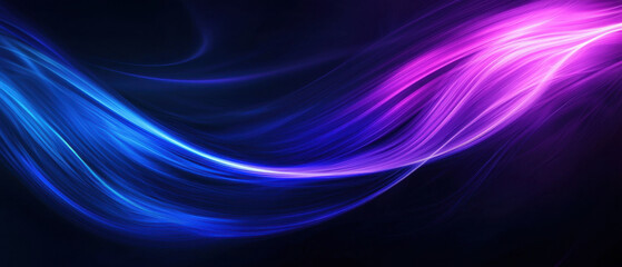 Smooth flowing silk with vibrant neon blue and purple light effects