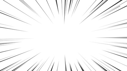 Obraz premium Comic manga transparent background with vector radial lines frame of speed action effect. Anime comic book cartoon pattern of explosion, explode or superhero motion lines, burst force or zoom effect