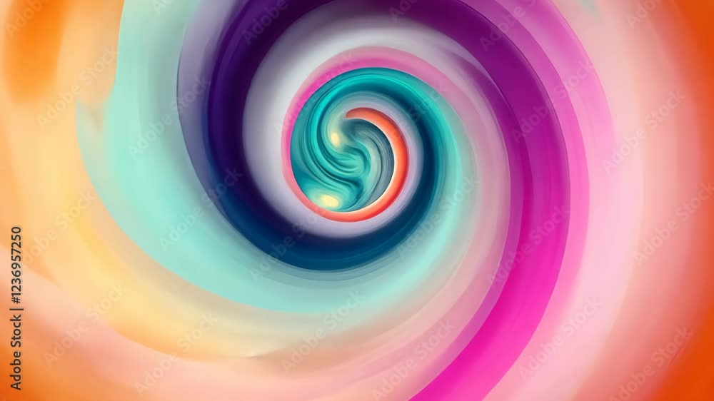 Poster vibrant psychedelic swirl with multicolor gradient and abstract design for artistic creative concept