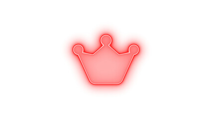 Web awesome icon red color glowing neon on black background