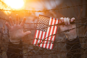 Concept of United States of America closed borders.