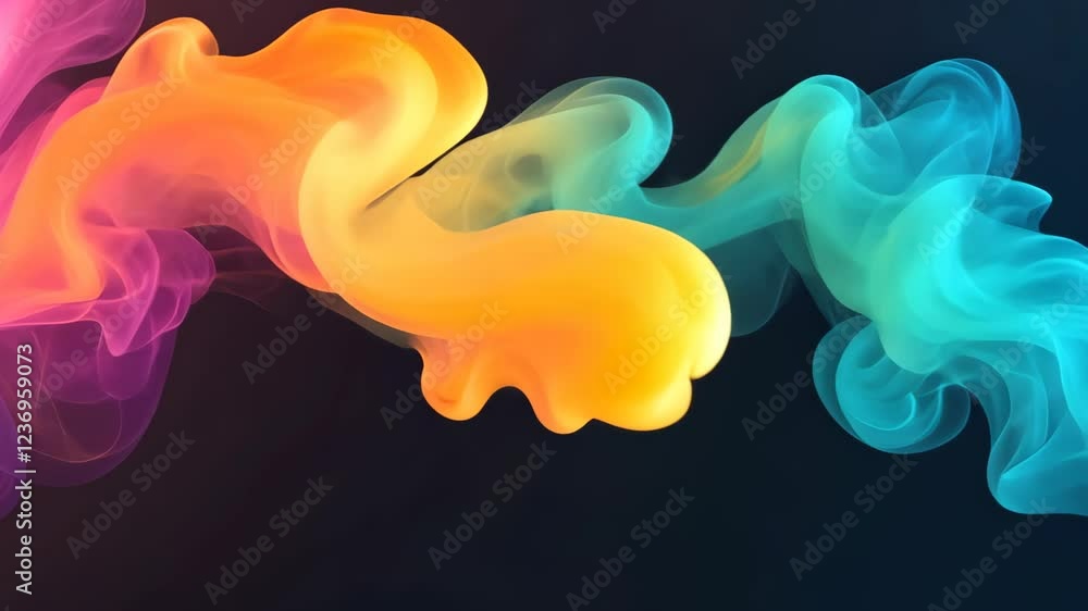 Poster rainbow gradient design on transparent background featuring vibrant color transition, ideal for mode