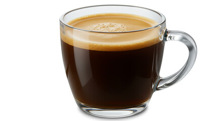 Coffee is dark in color and appears to be freshly brewed,