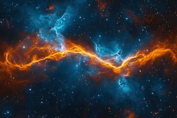 Fototapeta premium A breathtaking view of the cosmos, with swirling nebulae and distant stars creating an otherworldly atmosphere.
