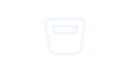 Whiskey glass icon white color glowing neon on black background