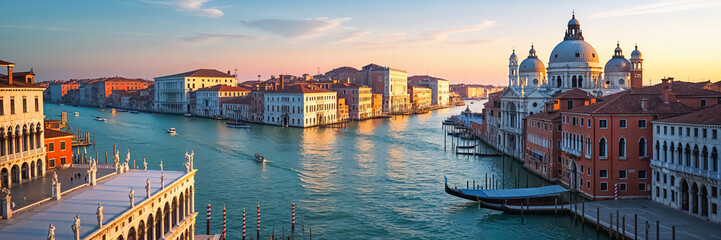 Obraz premium Stunning panorama of Venice Italy on a sunny summer day