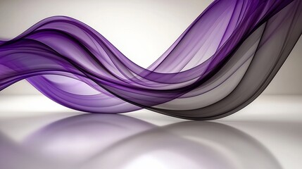 Naklejka premium Abstract purple wave flowing on reflective surface.