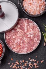 Metal press for making minced meat cutlets for burgers