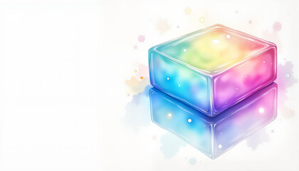 Obraz premium Colorful pastel highlighter block reflecting light with copy space, creative expression