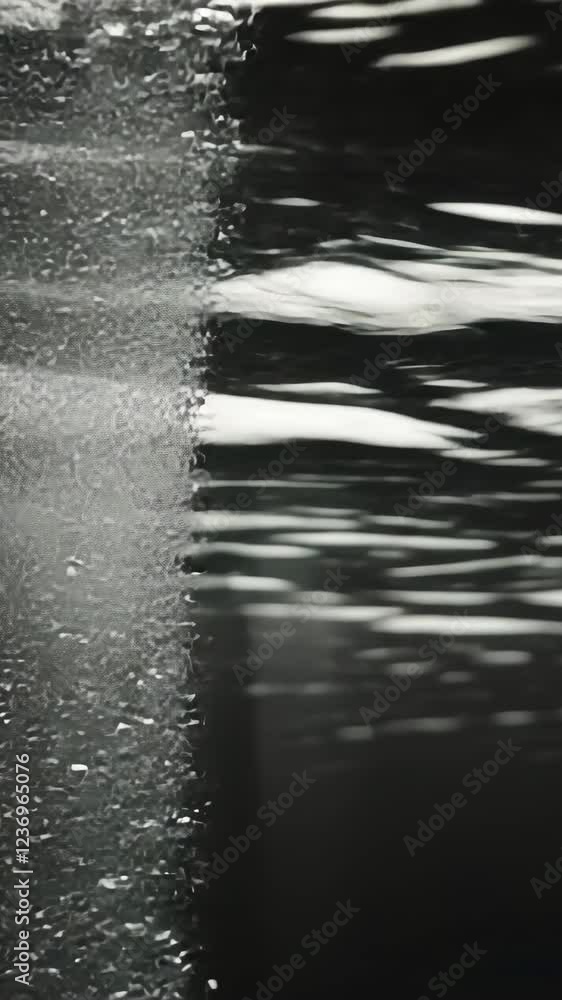Poster bubbles and ripples create a tranquil underwater atmosphere during daylight hours in a calm lake set