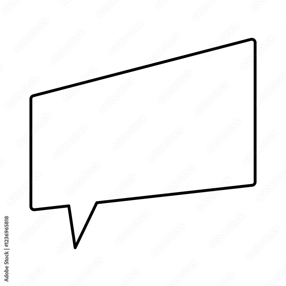 Poster speech bubble in rectangular shape. rectangular text frame in line style . editable stroke.