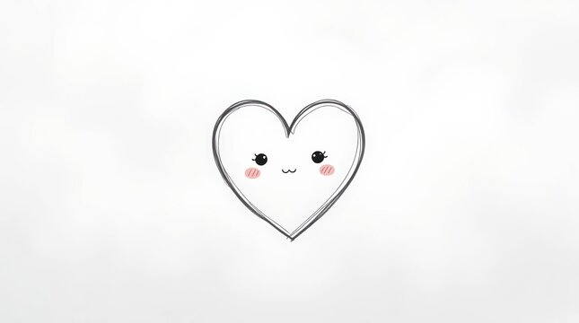 Valentine's Day Cute Heart Shape, Hand drawn heart doodle