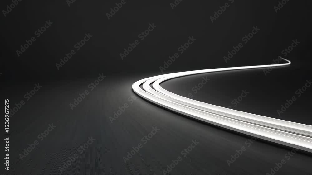 Poster abstract curved light trails on dark background modern minimalist design with smooth lines and high 