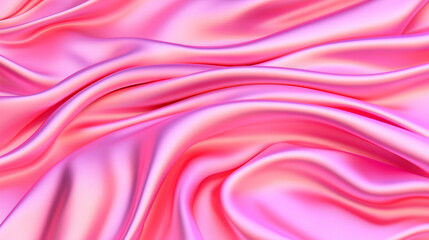 Fototapeta premium Pink Silk Drape: A luxurious close-up of soft, pink silk fabric, flowing in elegant waves, creating a smooth, luxurious and captivating backdrop. 