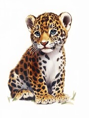 Obraz premium jaguar_cub_on_white_background