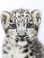 Fototapeta premium snow_leopard_cub_on_white_background