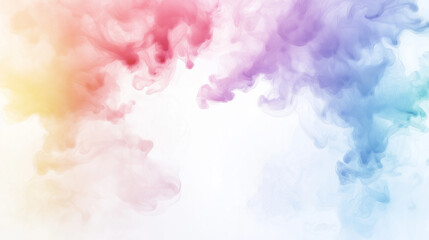 Obraz premium Abstract Rainbow Vapor: A mesmerizing swirl of vibrant rainbow-hued vapor dances and drifts against a crisp, clean background. The captivating.