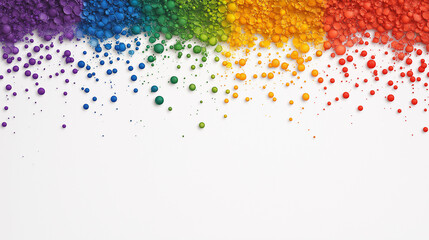 Rainbow Powder Burst:  A vibrant and playful explosion of rainbow-colored powder erupts from the bottom of the frame, creating a whimsical and artistic backdrop.  