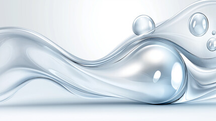 Liquid Silver Abstract: A captivating abstract design of flowing silver liquid with a soft, ethereal glow, evoking a sense of movement, fluidity, and tranquility.