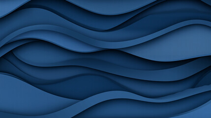 Fototapeta premium Abstract Blue Waves: An abstract background image with a mesmerizing pattern of deep blue waves, undulating and flowing, evoking a sense of serenity and dynamism.