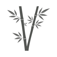 Obraz premium a bamboo stalk with minimalist leaves.