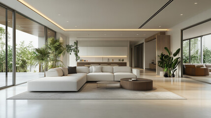 abstract white background architecture warehouse hall 3d render illustration