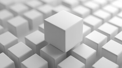 abstract white cube geometric shape object wallpaper 3d render illustration