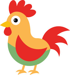 Cute Rooster cartoon vector illustration