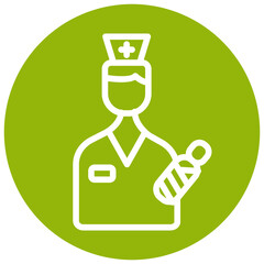  Delivery Nurse Midwife Line Green Circle Icon
