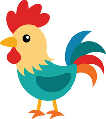 Cute Rooster cartoon vector illustration