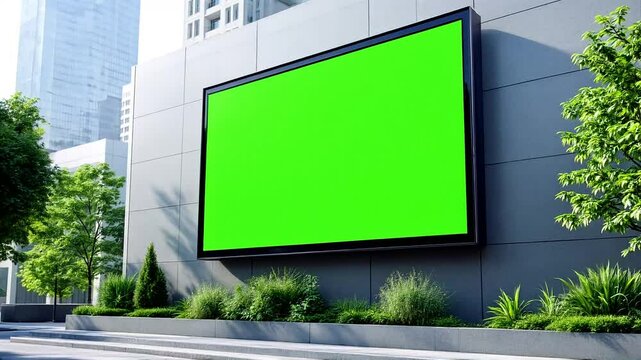 Urban Green Screen Billboard Mockup: Display Your Content in a City Setting