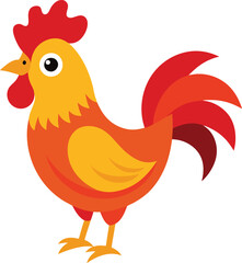 Cute Rooster cartoon vector illustration