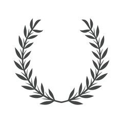 a symmetrical laurel wreath made of thin, delicate lines