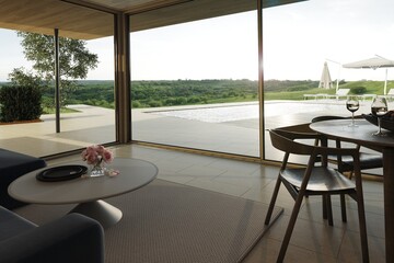 pool view from the living room