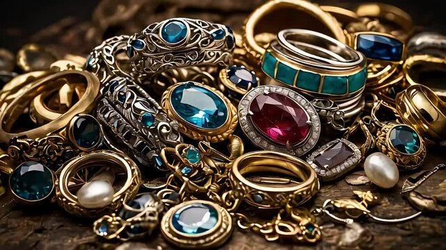 pile of earrings with diamonds