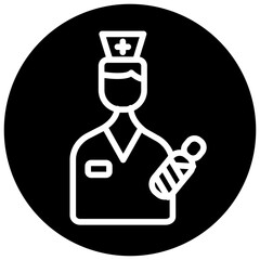  Delivery Nurse Midwife Line Black Circle Icon