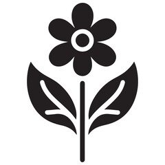 Simple Flower Silhouette Vector Illustration for Floral Design