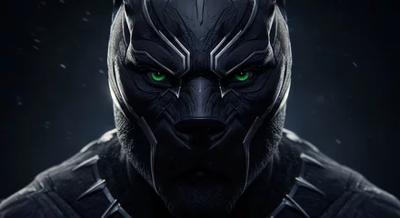 Fototapeten Black Panther Art Green Eyes Superhero Wallpaper © Putri Lestari
