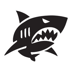 Aggressive Shark Silhouette Vector Illustration Graphic