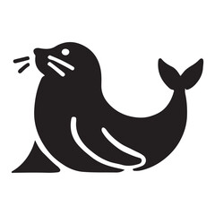 Seal Silhouette Illustration for Marine Life Designs