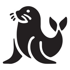 Sea Lion Silhouette Vector Graphic Design