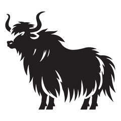 Obraz premium Majestic Yak Silhouette Vector Illustration