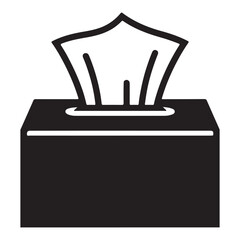 Simple Tissue Box Silhouette Vector Icon