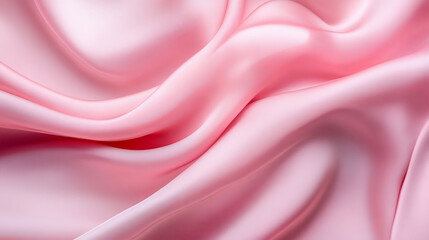Obraz premium Closeup of soft pink fabric with wrinkles and folds 3d render illustration. 3D Illustration