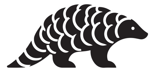 Striking Pangolin Silhouette Vector Illustration