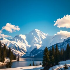 Naklejka premium snowy mountain